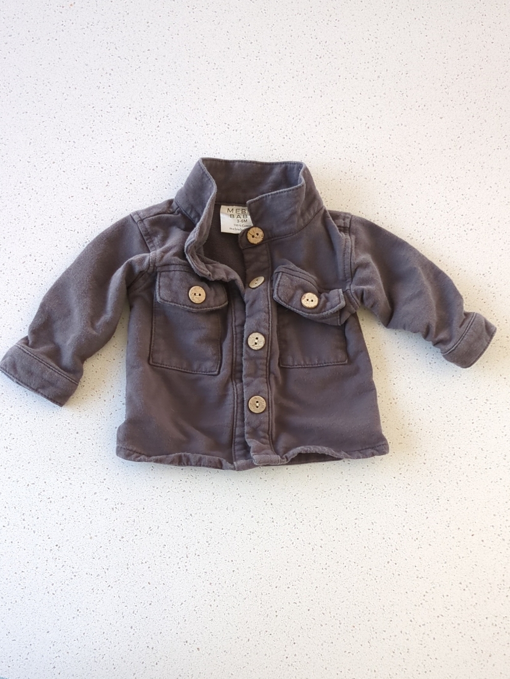 Mebie Baby Kids Charcoal Gray Button-Up Jacket